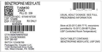 Label (50228 227 01 Benztropine 2mg 67046 1675 30)